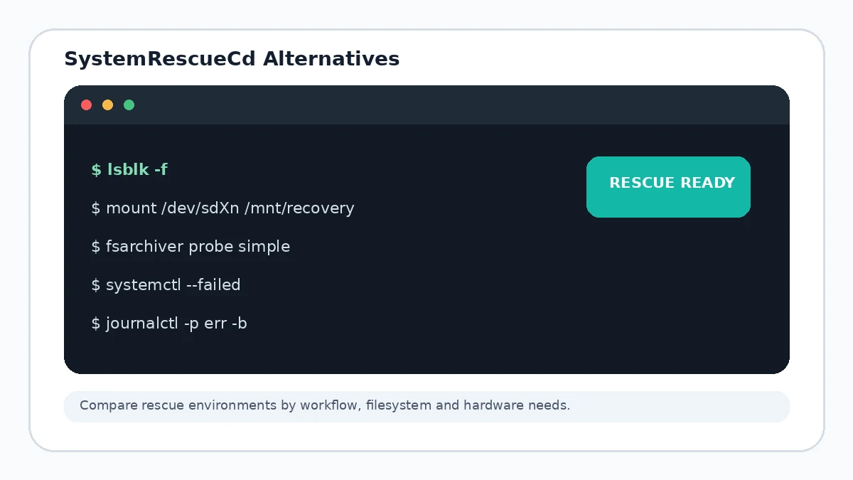 SystemRescueCd alternatives feature illustration