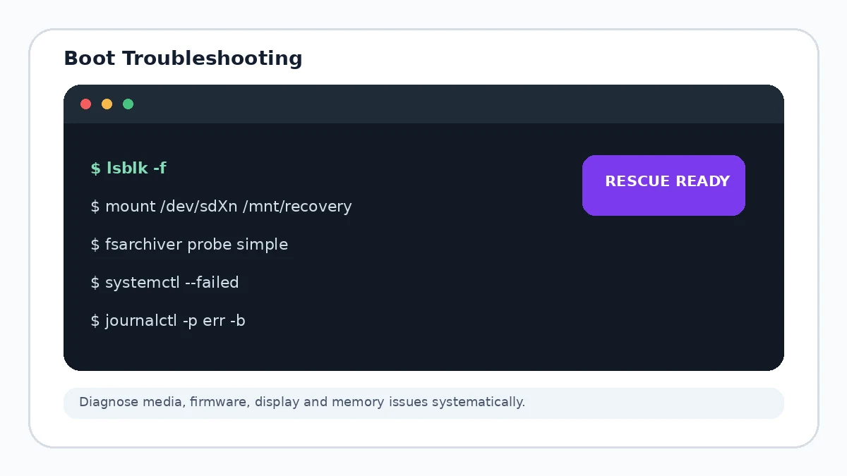 SystemRescueCd boot troubleshooting illustration