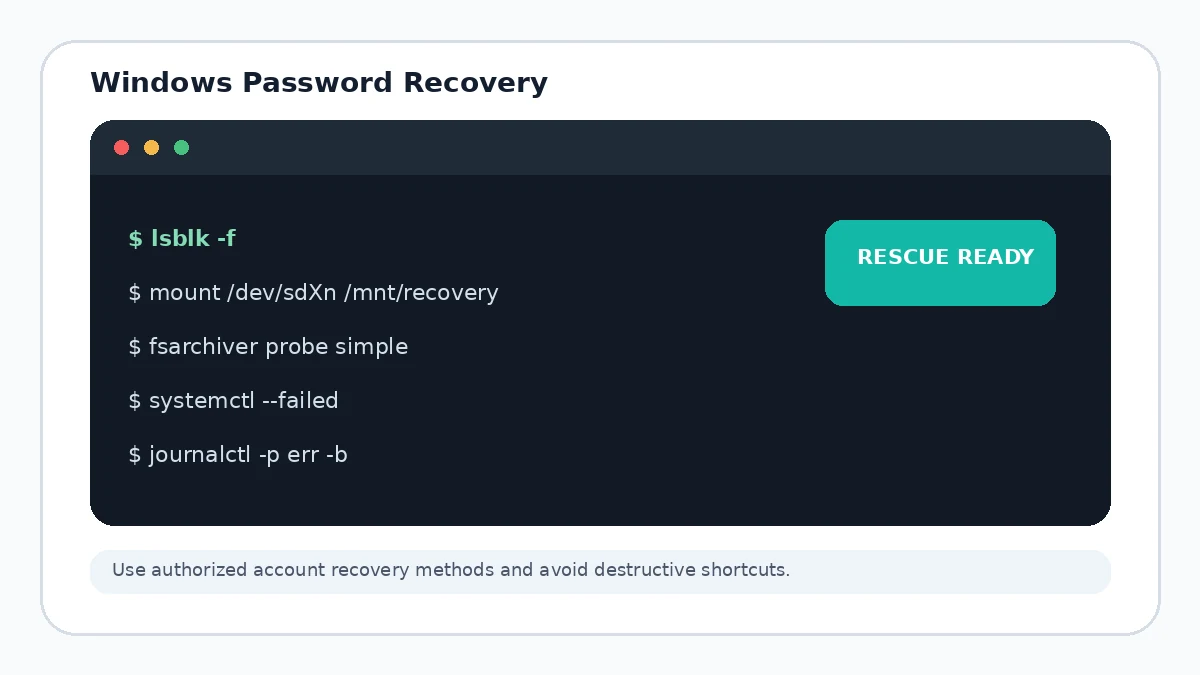 Windows password recovery options illustration